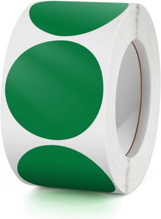 Ø50mm Green round marking labels, polyethylene foil, 500