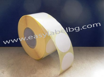 Self adhesive label roll, white, Ø25mm /1/ 2 000, Ø40mm