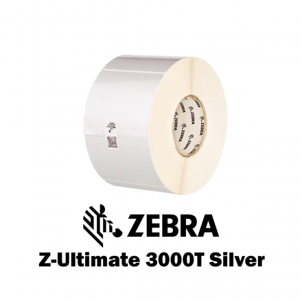 3006493 Zebra Z-Ultimate 3000T, original silver polyester labels, 38mm x 19mm, 3 720, core Ø25mm 