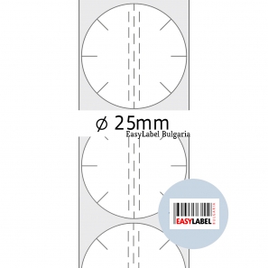 Self Adhesive Label Roll, transparent polyethylene, Ø25mm