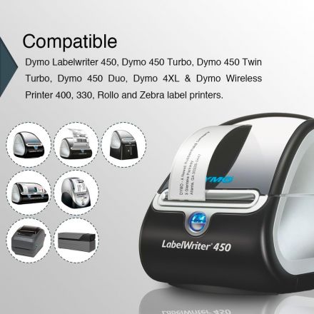 Eтикети Dymo 11354, 57mm x 32mm, бели