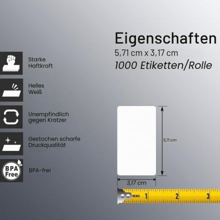 Eтикети Dymo 11354, 57mm x 32mm, бели