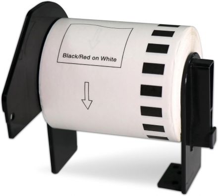 Compatible Brother DK-22251 White Continuous Paper Roll 62mm x 15.24m, Two Colour - Black/Red