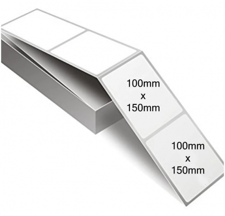 Fanfold 100mm x 150mm Direct Thermal Labels - Perforated