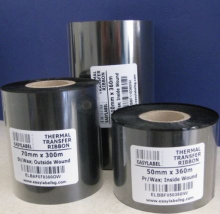THERMAL TRANSFER RIBBON, Standard WAX, Black, 50mm X 300m