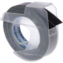 Dymo Embossing Tape, 9mm x 3m, white on black