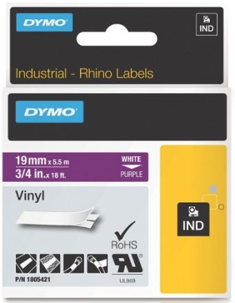 Dymo RhinoPRO 1805417 - 19mm X 5,5m Син Винил/Бял Надпис