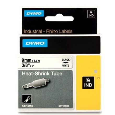 Етикети/Ленти Dymo RHINO 18053 heat shrink tubing черно върху бяло 9mm