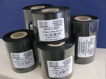 Термотрансферна лента, резин, Premium RESIN, Черна, 50mm x 300m, OUT