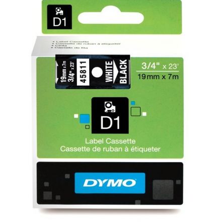 ЛЕНТА D1 за Dymo Label Manager, 19mm X 7m, черна, бял надпис 