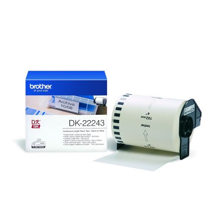 Brother DK-22205 White Continuous Paper Roll 29mm X 30.48m, Black on White