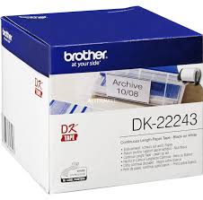 Brother DK-22243 White Continuous Length Paper Tape 102mm x 30.48m, Black on White