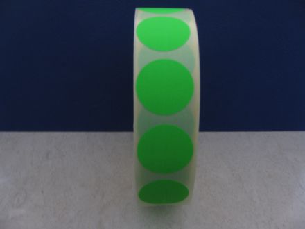 Green round marking labels, marking points, sealing labels, adhesive dots, paper, Ø25mm, 2 000