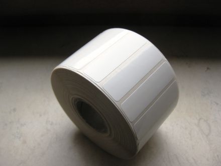 Self-Adhesive Label Roll, white polyethylene (PE), 45mm X 12mm