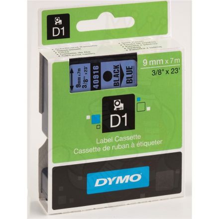 ЛЕНТА D1 за Dymo Label Manager, 9mm X 7m, синя, черен надпис