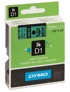 Лента D1 Dymo 40919, 9mm x 7m, зелена, черен надпис