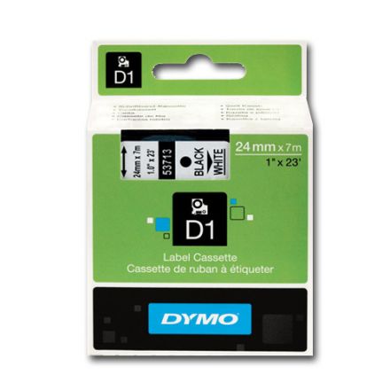 Dymo D1 0720930, 53713 Tape 24mm x 7m Black on White