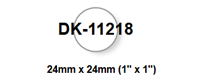 Brother Compatible DK-11218 Round Paper 1" label 24mm x 24mm x 1000 (Black on White)