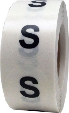 S Clear Round Size Labels, Ø10mm