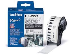 Brother DK-22205 White Continuous Paper Roll 29mm x 30.48m, Black on White