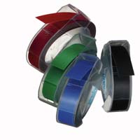 3D лента 9mm x 3m, 4 броя, червена+синя+черна+зелена