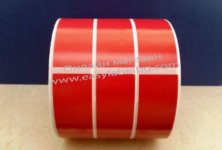 Самозалепващи етикети, полиетилен(PE), червен 30mm х 110mm /3/ 3000, Ø76mm 