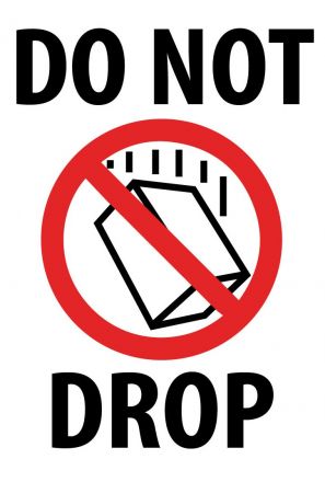 Shipping Label DO NOT DROP,  92mm x 132mm Rolls of 500
