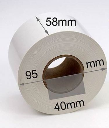 EcoSlim LinerLess Scale Thermo Thermal Rolls Without Backing Paper for Bizerba, 58mm x 65m