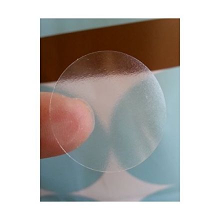 SELF-ADHESIVE LABEL ROLL, transparent polyethylene, Ø25mm