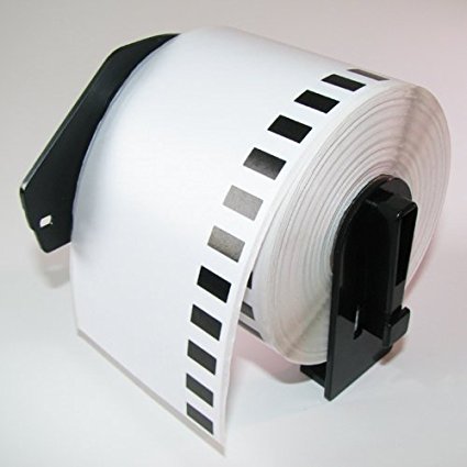 Brother Compatible DK-N55224 White Continuous Non-Adhesive Paper Roll 54mm x 30.48m, Black on White