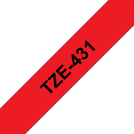 Compatible Brother TZe-431 Tape Black on Red Laminated 12mm