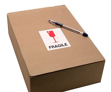 Handling Label 102mm x 150mm Fragile (Broken Wine Glass Symbol) Rolls of 100