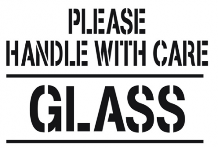 Handling Label 102mm x 70mm Fragile (Broken Wine Glass Symbol) Rolls of 400