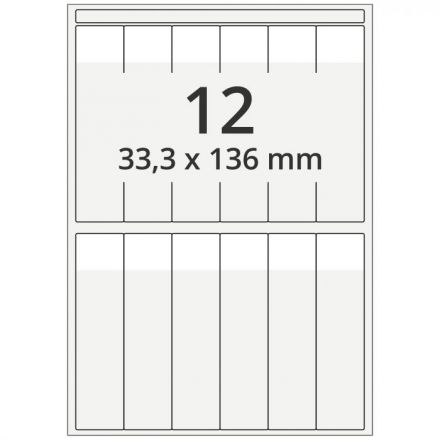 Етикети за кабели на лист A4  - Различни размери, за лазерни принтери, полиестер, екстра прозрачни, 10 л.