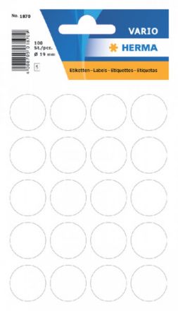 Multi-purpose labels / colour dots, Ø19mm, round, permanent adhesion, for hand lette