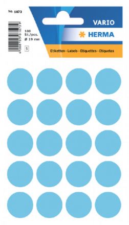 Цветни кръгли стикери за ОТК контрол - самозалепващи етикети, диаметър 19mm, 100 бр.